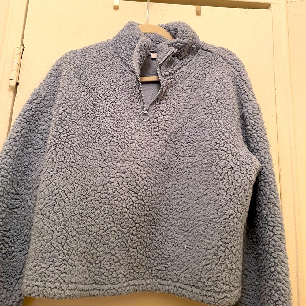 Blue teddy sweater